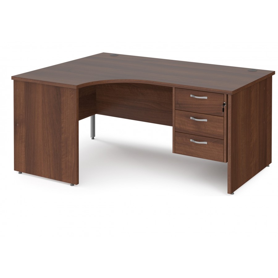 Maestro Panel end Ergonomic desk with Three Drawer Pedestal